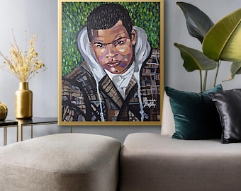 Jman Canvas Print | Black Man Portrait | African American Wall Art | Male Portrait Art | Modern Black Art | Contemporary Home Decor Gift