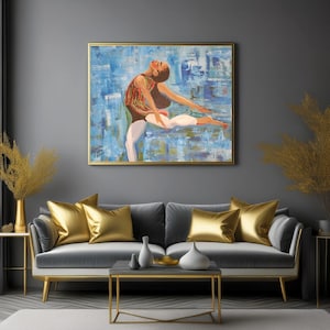 Dancer |  Canvas | Wall Art | African American Art | Colorful | Hand Painted  Digital Print | Ballerina | African American Woman | Unframed