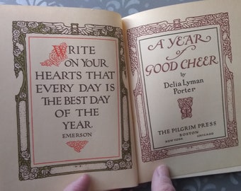 A Year Of Good Cheer Antique Book, 1906, Delia Lyman Porter, The Pilgrim Press, Vintage Book, Collectible