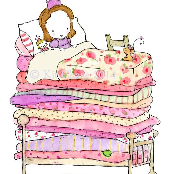 Kinder kunst--de prinses en de erwt--Archief Print