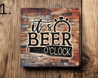 Personalized Beer Lover Coaster Set