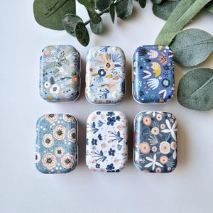 Tessa Tin - Magnetic Metal Tin, Floral Tin, Cute Tin, Storage Tin, Notion Storage, Small Tin