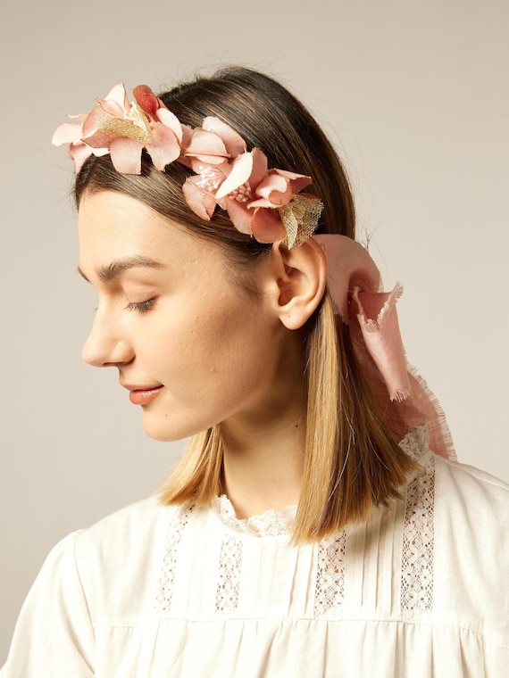 floral headpiece wedding guest