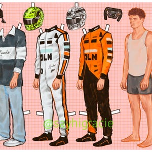 Lando Norris Paper Doll | Printable PDF | McLaren Formula 1 F1 Art Lando Norris LN4 Grand Prix