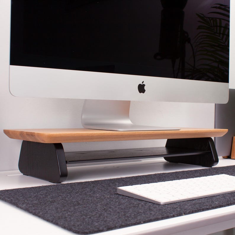 Oak Monitor Riser Wooden Monitor Stand Desk Organizer - Etsy