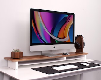 20 Inch Monitor Stand Riser, Wood Monitor Stand For Desk, TV/Screen/PC
