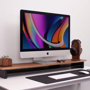 Soporte de madera para monitor, organizador de escritorio, estante para escritorio