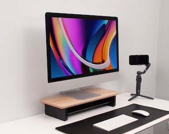 Maple Wood Monitor Stand: Ergonomic Desk Riser