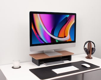 Walnut Monitor Stand Wooden Monitor Riser Maple Desk Organizer