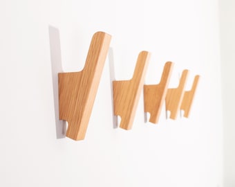 Oak Wall Hook: Wooden Coat Hook, Modern Home Decor