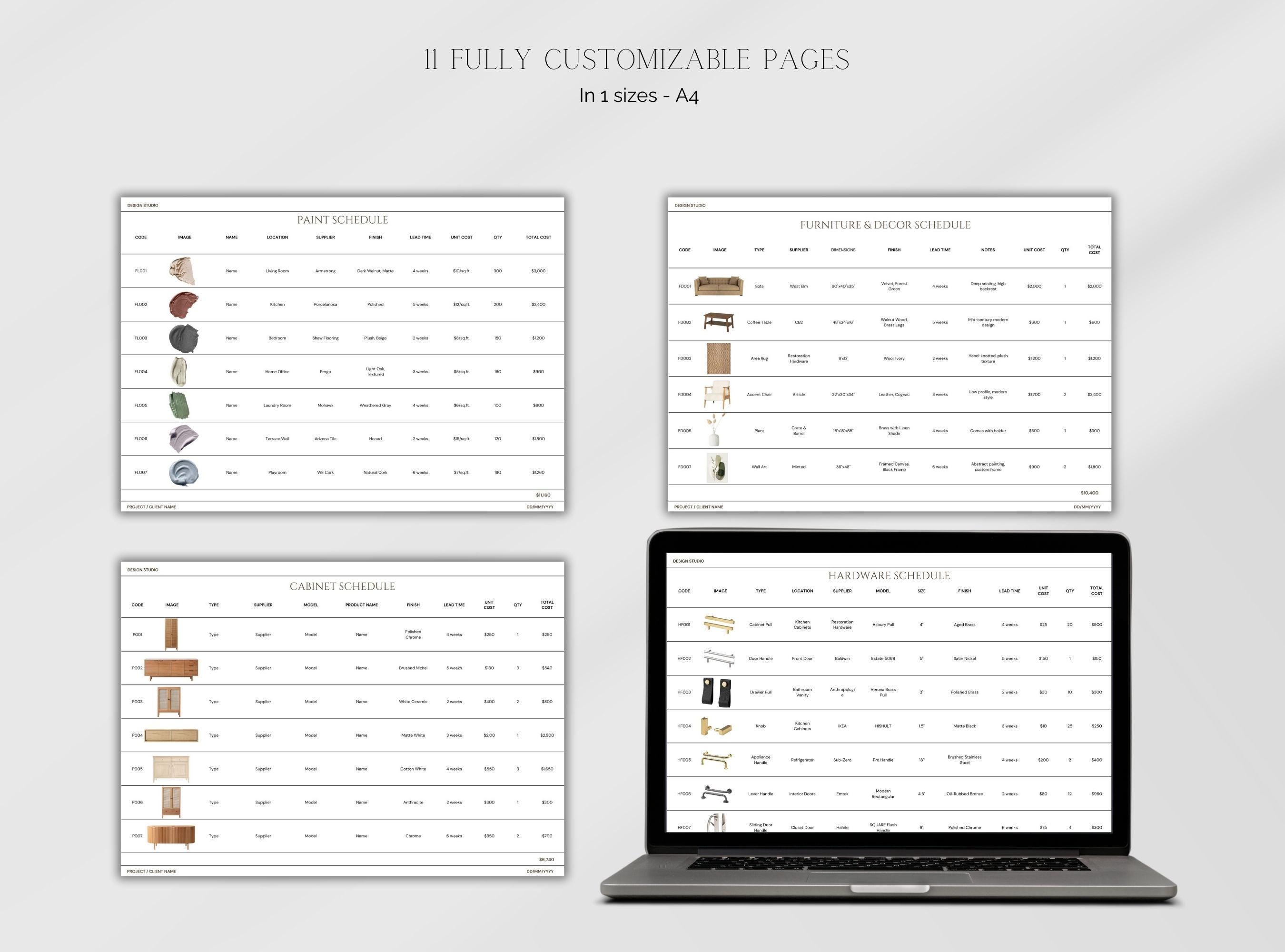 FFE Finishes Schedule | Interior Design Furniture | Fixtures and ...