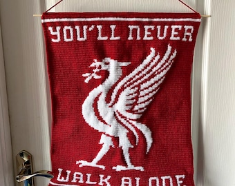 You'll Never Walk Alone Liverpool YNWA Crochet Tapestry Pattern (Digital Download) (Alpha Chart + Written Instruction)