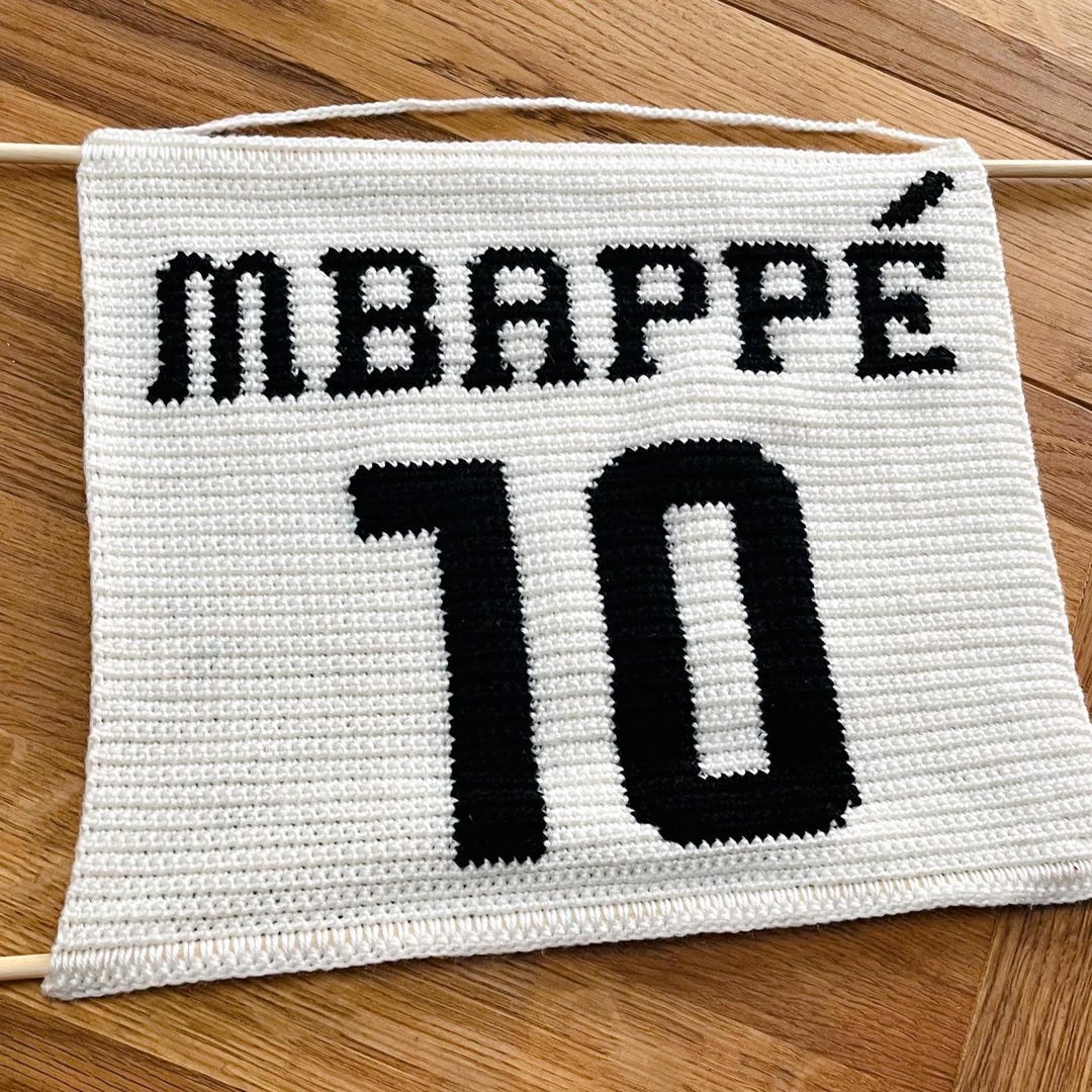 Mbappé 10 Football Crochet Tapestry Pattern (digital Download) - Etsy