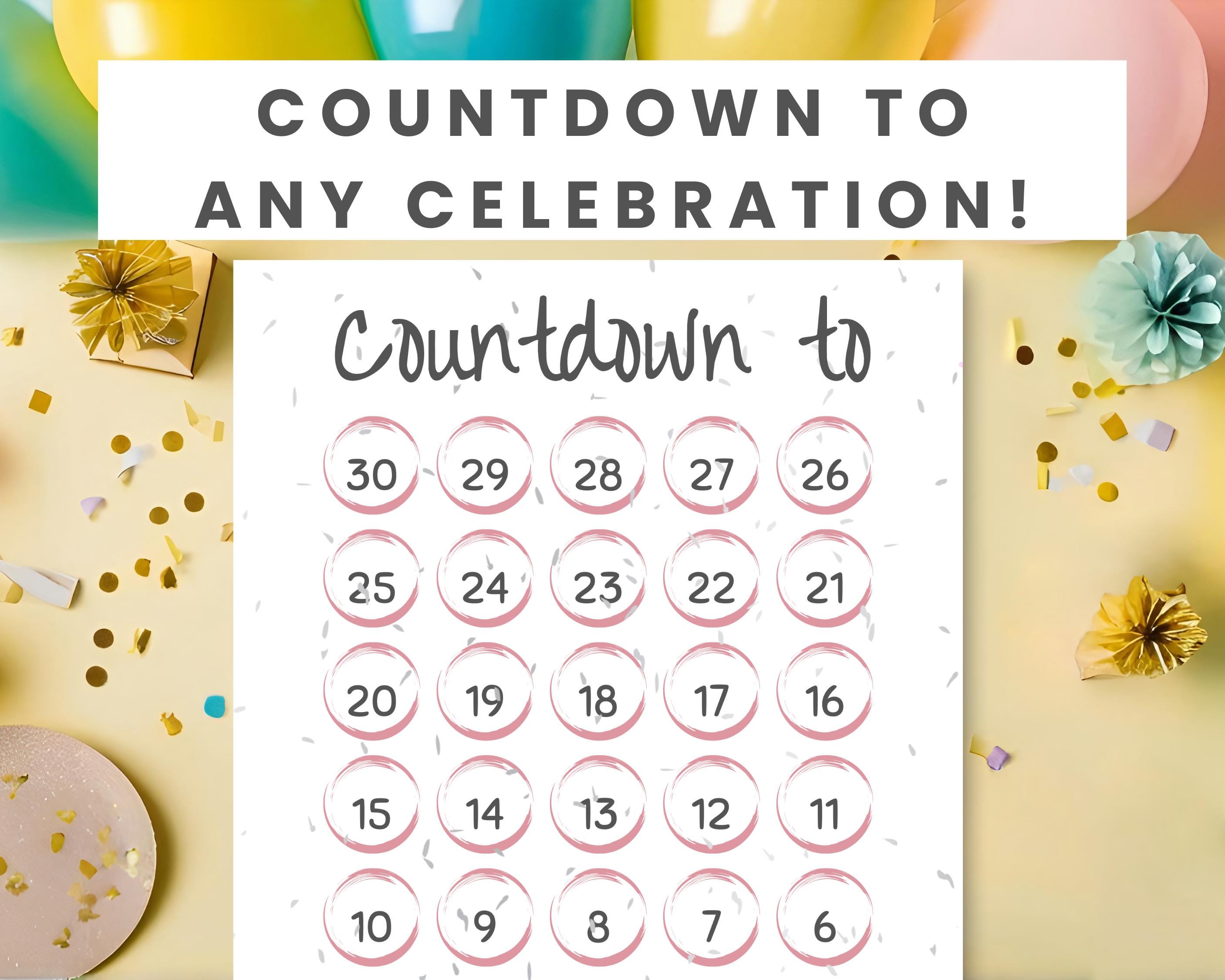 30 Day Countdown Printable A4 Instant Download Daily Countdown to 30 Day Countdown Printable A4 Instant Download Daily Countdown to
