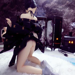 Elegant Japanese Girl Beauty Figure 1/4 Scale Collectible Model Exquisite Real Kimono Art Statue Adult Anime Enthusiast Gift image 8