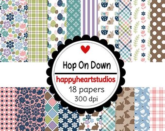 DigitalScrapbooking HopOnDown -Instant Download - Easter,bunny Spring