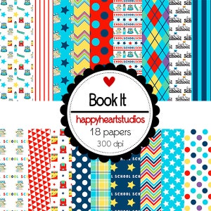 DigitalScrapbooking - BookIt- InstantDownload - BackToSchool