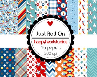 DigitalScrapbooking JustRollOn- InstantDownload -RollerSkates,Retro