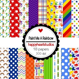 Digital Scrapbook PaintMeARainbow-INSTANT DESCARGAR
