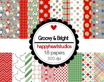 DigitalScrapbooking Groovy&Bright - InstantDownload -Christmas,Gnomes.retro