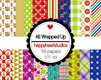 DigitalScrapbooking AllWrappedUp - InstantDownload- Christmas,Moose