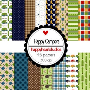 Digital Scrapbook HappyCampers-INSTANT DOWNLOAD