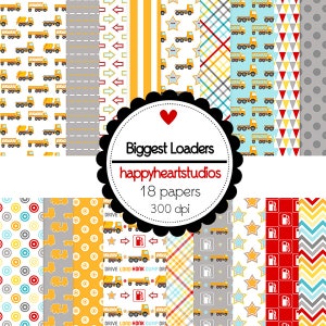 DigitalScrapbooking BiggestLoaders - InstantDownload - Camion,Costruzione