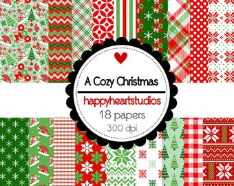 DigitalScrapbooking ACozyChristmas -InstantDownload -Christmas,Pixel