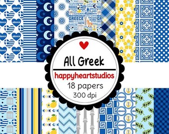 Digital Scrapbooking -AllGreek -InstantDownload - Greece, Travel