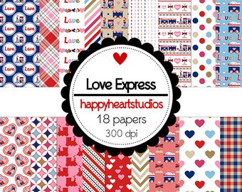 DigitalScrapbooking LoveExpress - instant download- Valentine's Day