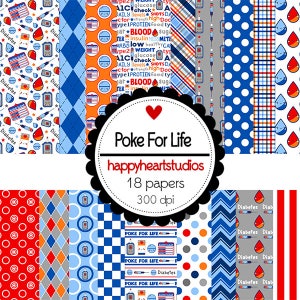 DigitalScrapbooking PokeForLIfe -INSTANT DOWNLOAD- Diabetes,Bewusstsein