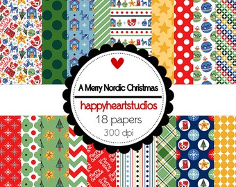 DigitalScrapbooking AMerryNordicChristmas -InstantDownload Nordic,Scandinavian