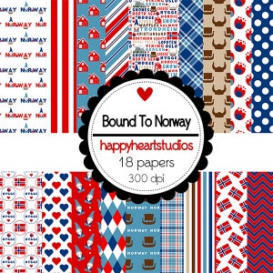 DigitalScrapbooking BoundToNorway - InstantDownload - Viagem, Noruega