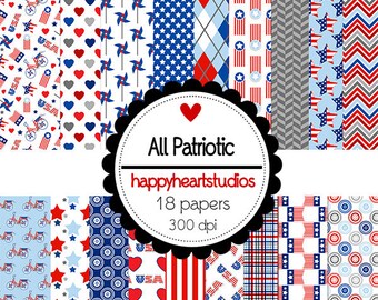 DigitalScrapbooking AllPatriotic -Patriotic, America, USA Instant Download