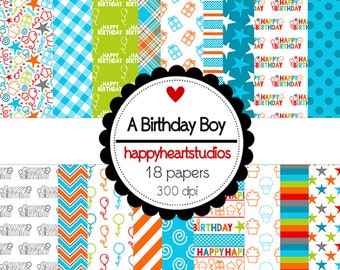 DigitalScrapbooking ABirthdayBoy-InstantDownload, Boy, Birthday