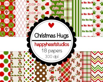 DigitalScrapbooking ChristmasHug-InstantDownload-Christmas,TeddyBearts