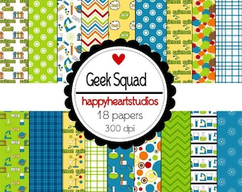 Digital Scrapbook GeekSquad-INSTANT DOWNLOAD