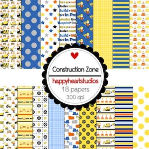 Digital Scrapbook Construction Zone-INSTANT DOWNLOAD