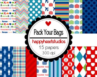 Digital Scrapbooking PackYourBags -INSTANT DOWNLOAD