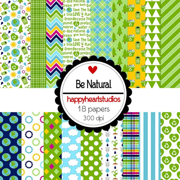 DigitalScrapbooking BeNatural-Instant Download Nature, eco, recycle