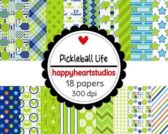 DigitalScrapbooking PickleballLife sports, instant download