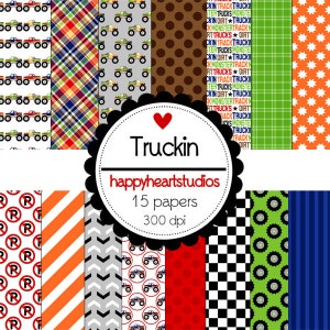 Digital Scrapbooking Truckin-INSTANT DOWNLOAD