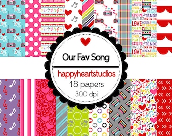 DigitalScrapbooking OurFavSong -InstantDownload Love, Music