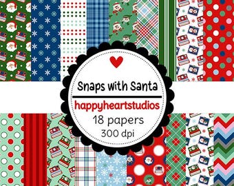 DigitalScrapbooking -SnapsWithSanta-InstantDownload -Santa, Selfie
