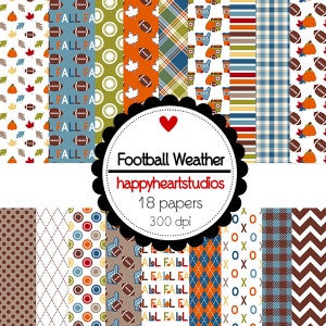 DigitalScrapbooking FootballWeather Fall, Football Téléchargement instantané