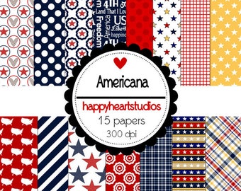 Digital Scrapbooking Americana -INSTANT DOWNLOAD