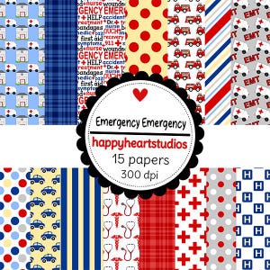 デジタル スクラップブッキング EMERGENCY EMERGENCY-インスタントダウンロード - EMT、救助、救急車