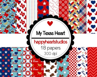DigitalScrapbooking MyTexasHeart -InstantDownload Travel,State