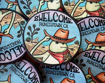 Bwelcome printed wooden magnet     (tiny chef + jessie keylon)