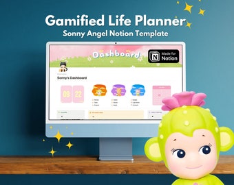 Sonny Angel Notion Life Planner: Gamified Habit Tracker (Digital Download)